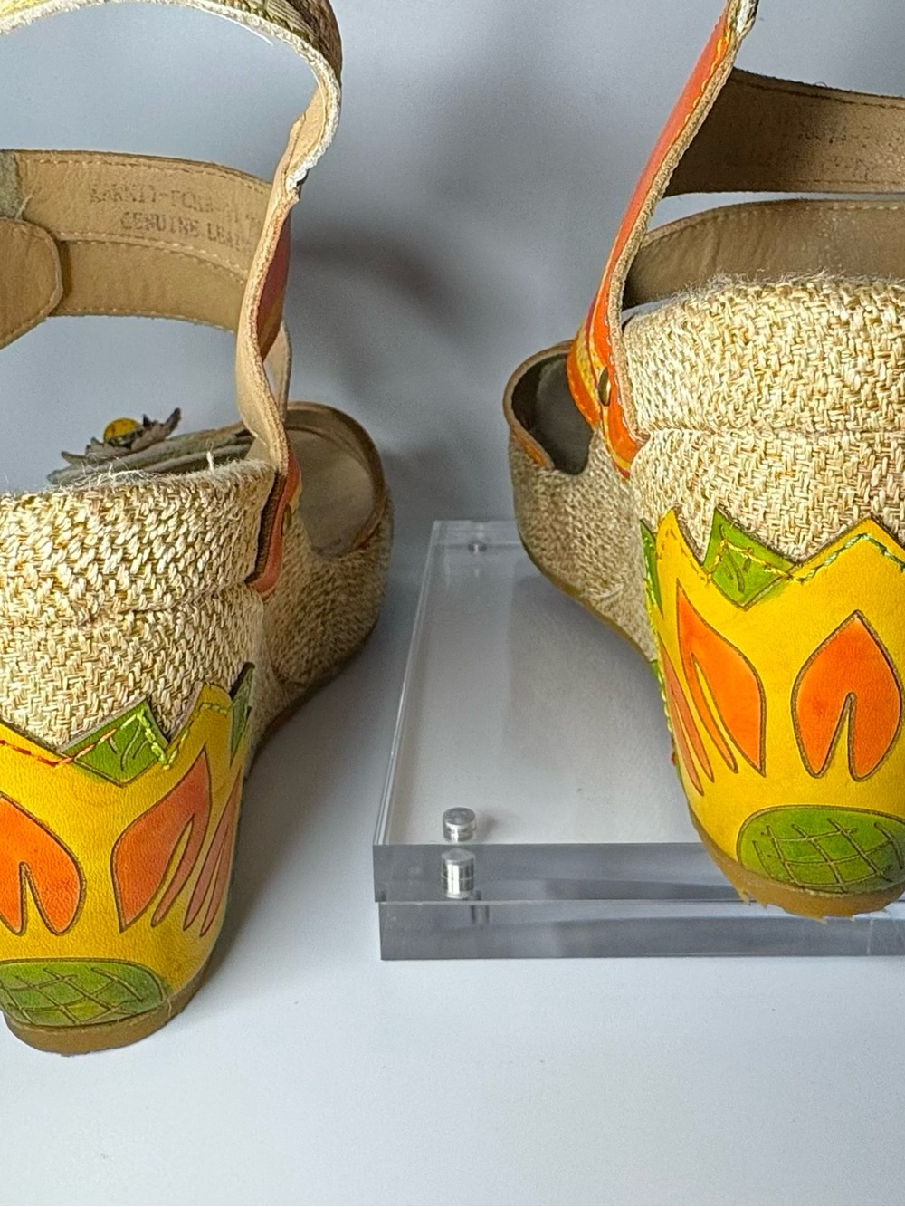 L’Artiste Spring Step KARNIT hand painted Floral Leather Espadrille Wedge EU 41 - Picture 10 of 13